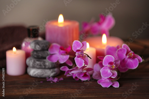 Beautiful spa composition on dark background