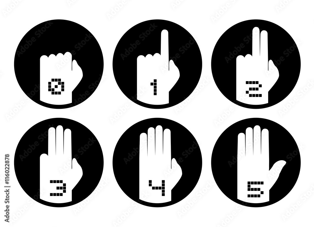 hands counting symbol