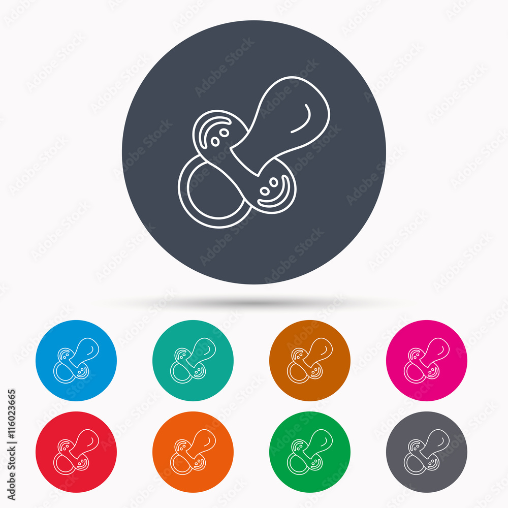 Pacifier icon. Nipple or dummy sign. Pacifier icon. Nipple or dummy sign.