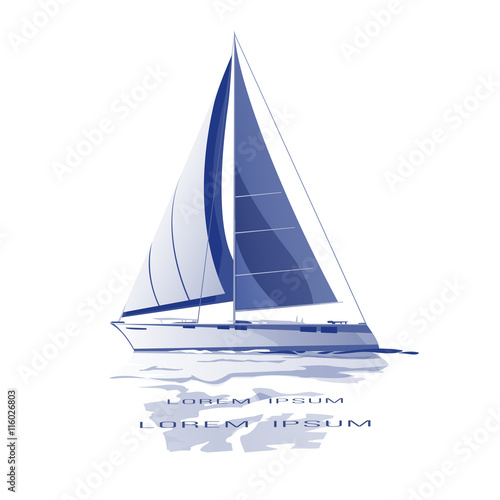 Sailing yacht vector