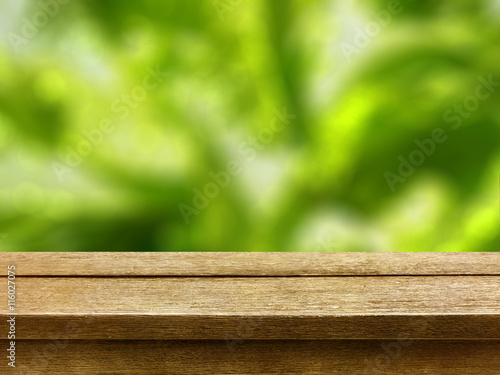old wood table top on natur...