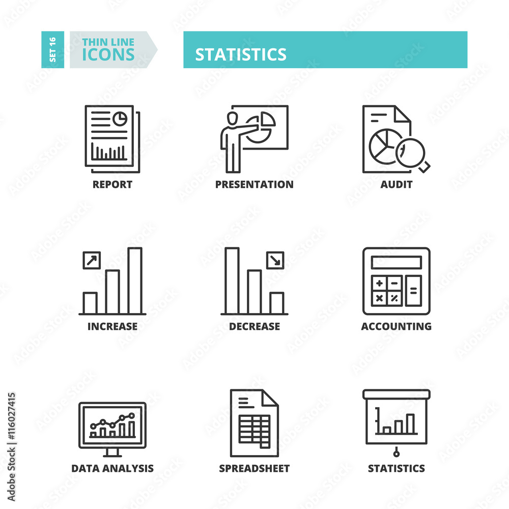 Thin line icons. Statistics Thin line icons. Statistics