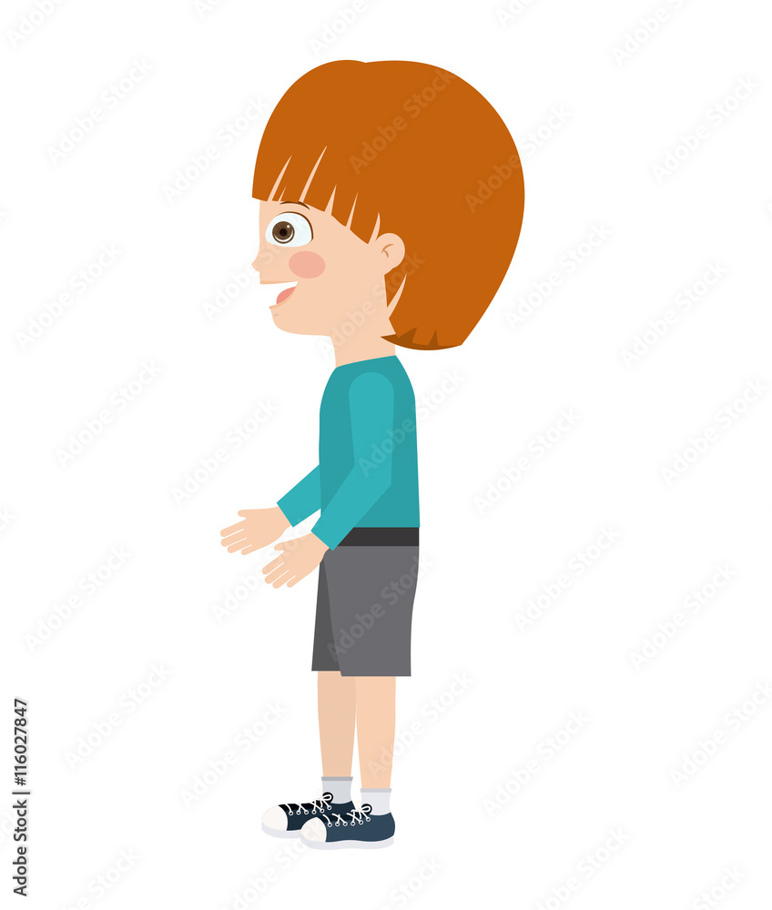 boy standing looking aside isolated icon design, vector illustration graphic boy standing looking aside isolated icon design, vector illustration graphic