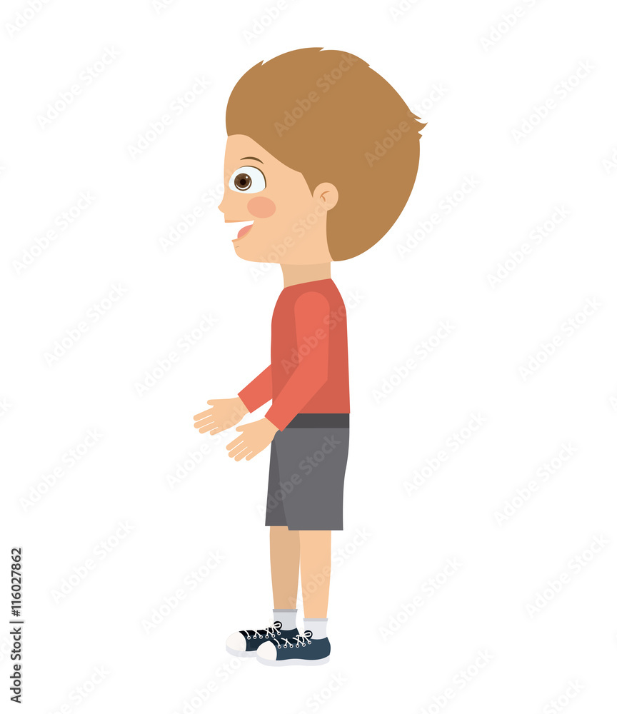 boy standing looking aside isolated icon design, vector illustration graphic boy standing looking aside isolated icon design, vector illustration graphic
