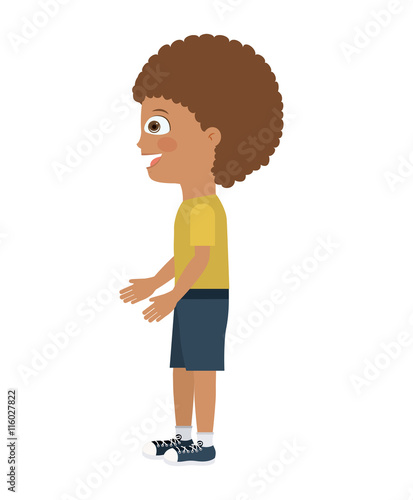 boy standing looking aside isolated icon design, vector illustration  graphic 