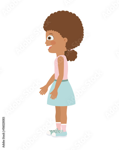 girl standing looking aside isolated icon design, vector illustration  graphic 