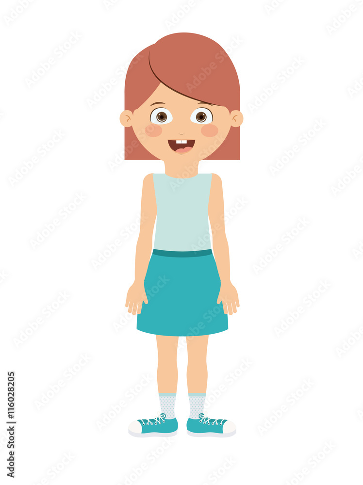 girl standing in front isolated icon design, vector illustration graphic girl standing in front isolated icon design, vector illustration graphic