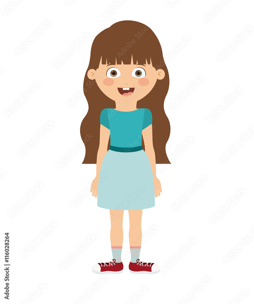 girl standing in front isolated icon design, vector illustration graphic girl standing in front isolated icon design, vector illustration graphic