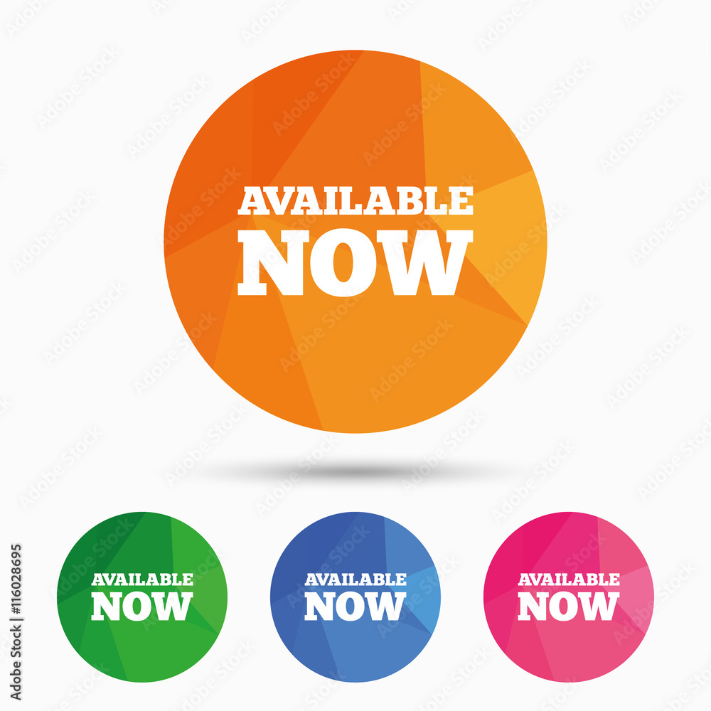 Available now icon. Shopping button. Available now icon. Shopping button.