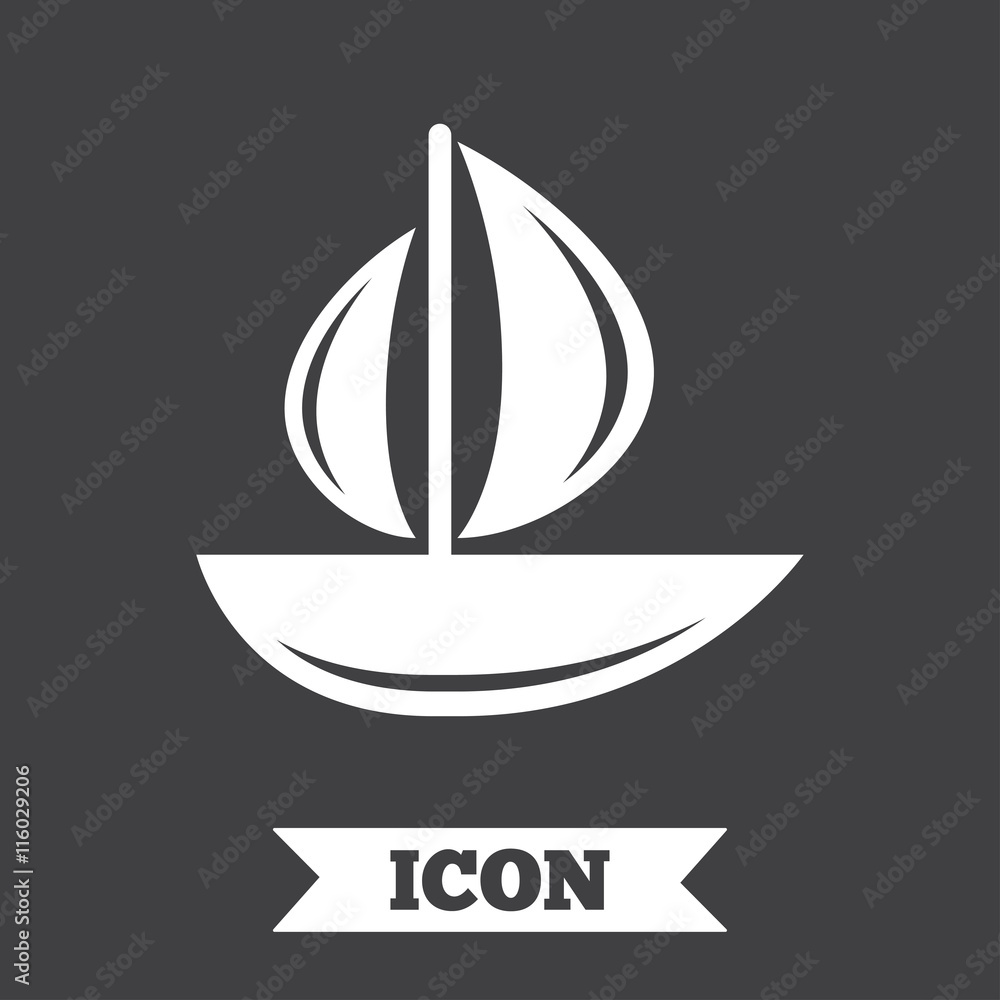 Sail boat icon. Ship sign.