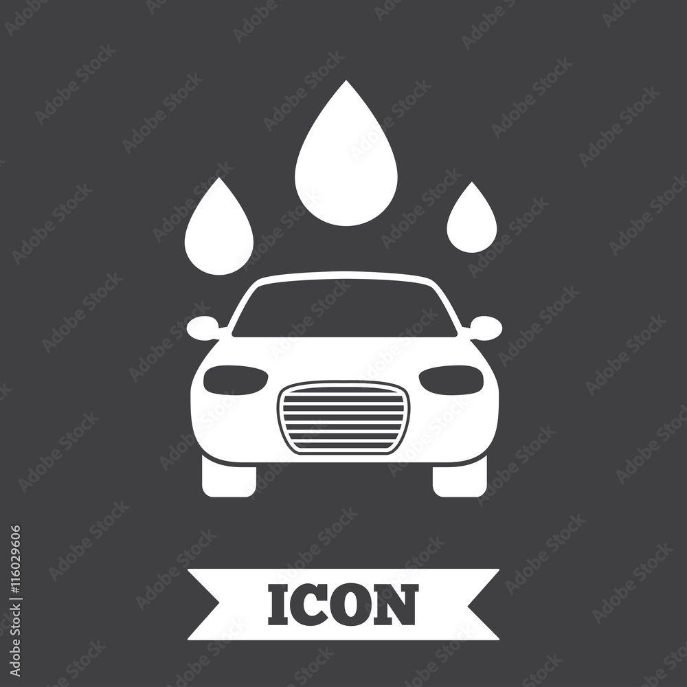 Car wash sign icon. Automated teller. Water drop.