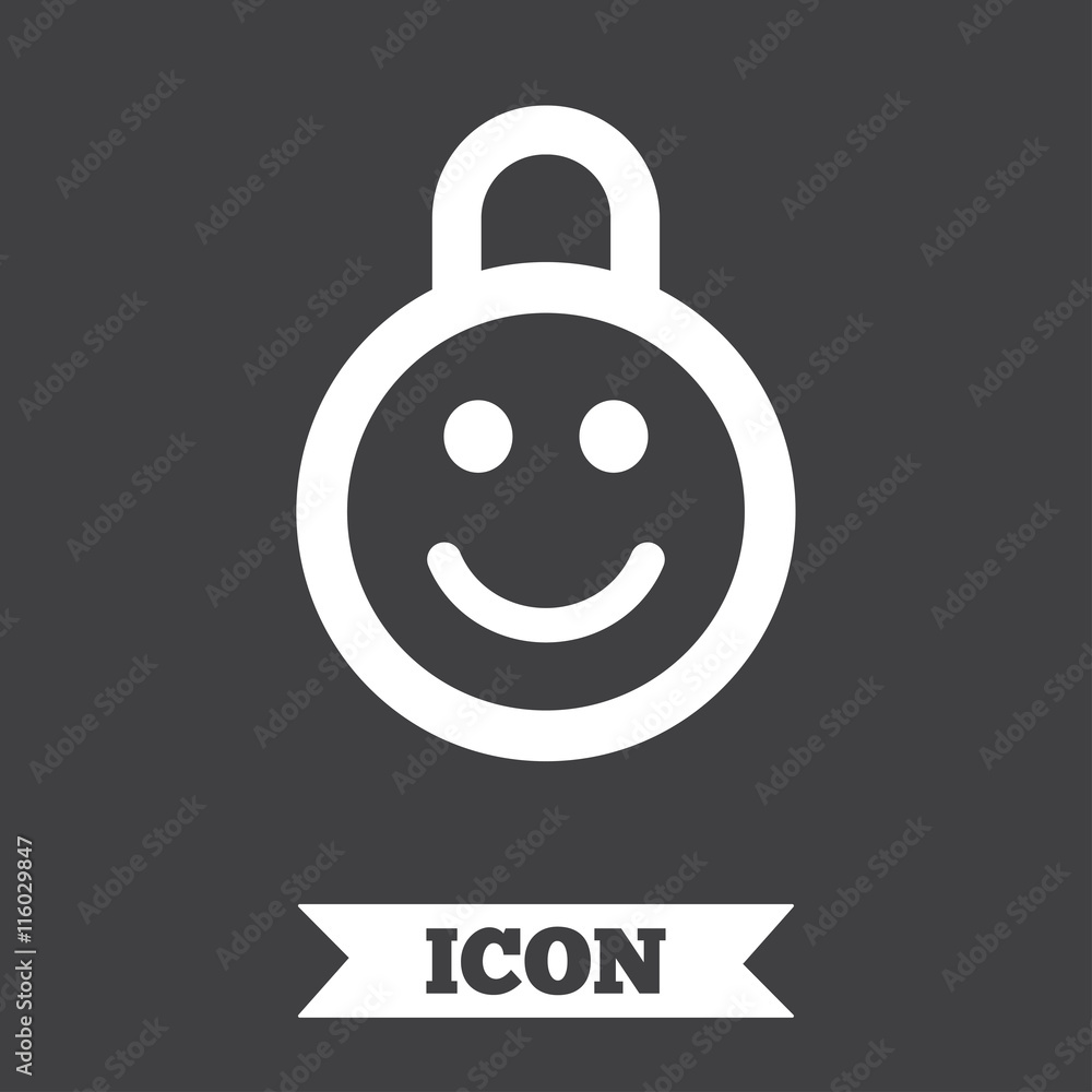 Child lock icon. Locker with smile symbol. Child lock icon. Locker with smile symbol.