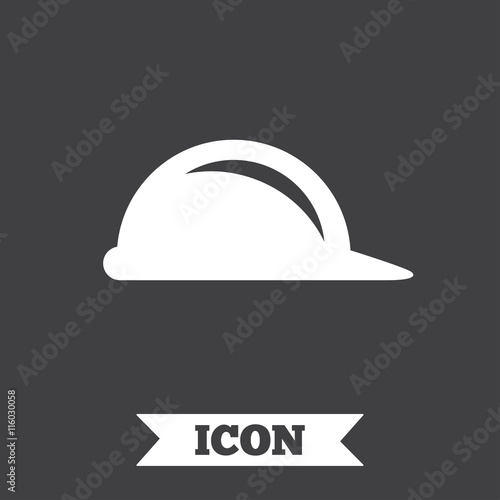 Hard hat sign icon. Construction helmet symbol.
