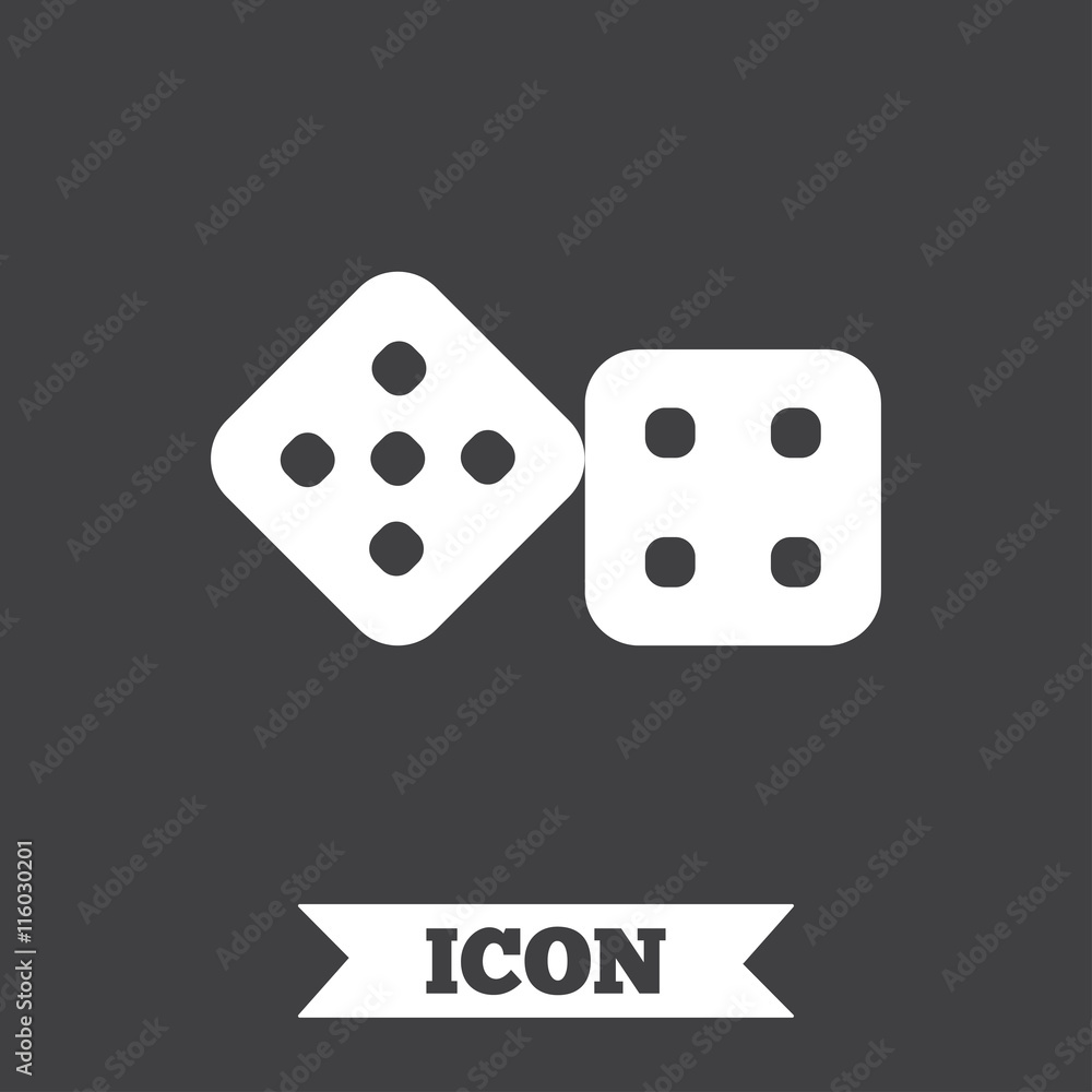 Dices sign icon. Casino game symbol. Dices sign icon. Casino game symbol.