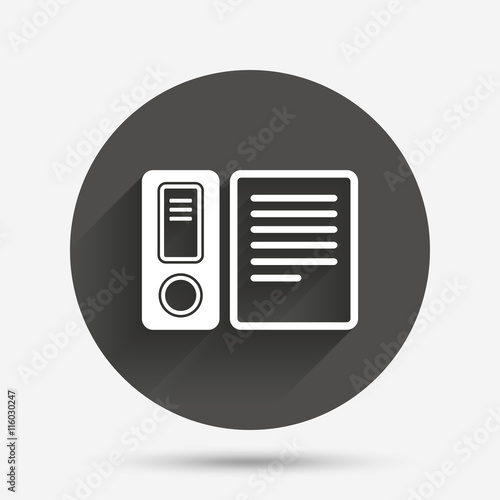 Document folder sign. Accounting binder symbol.