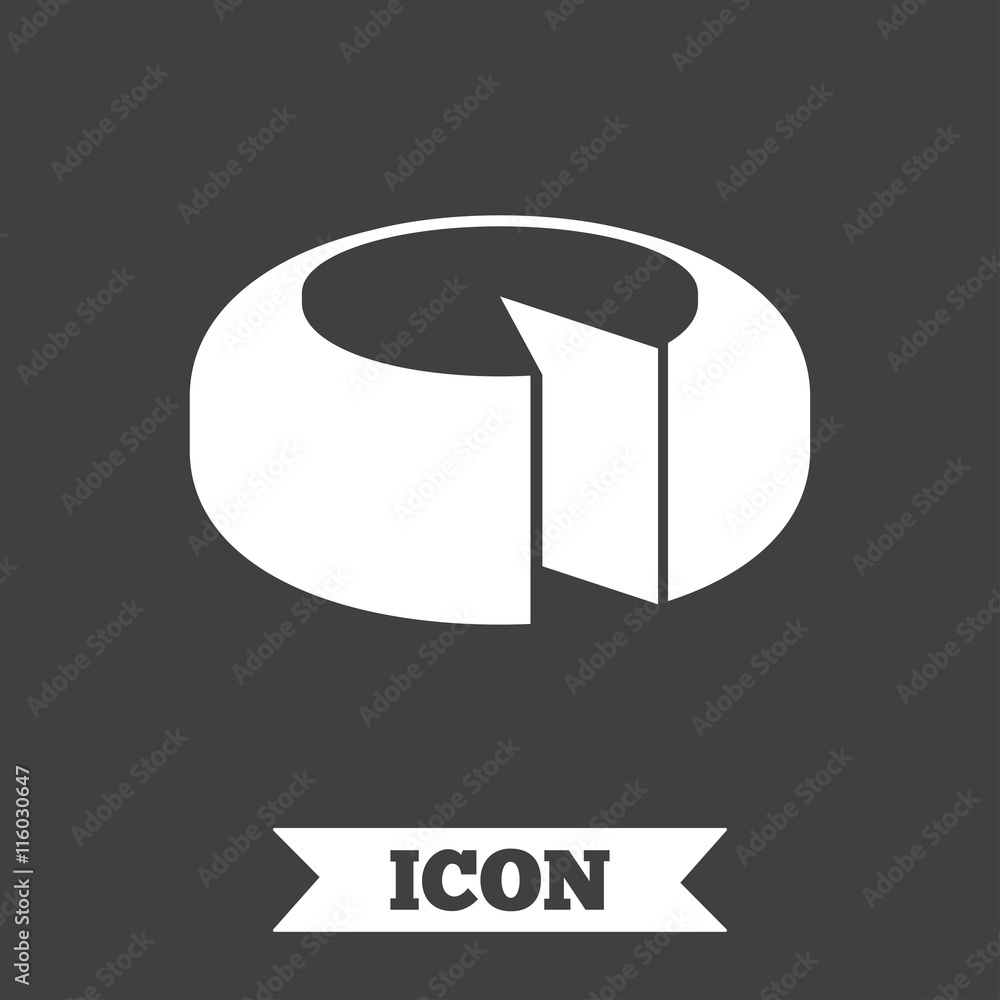 Cheese wheel sign icon. Sliced cheese. Cheese wheel sign icon. Sliced cheese.