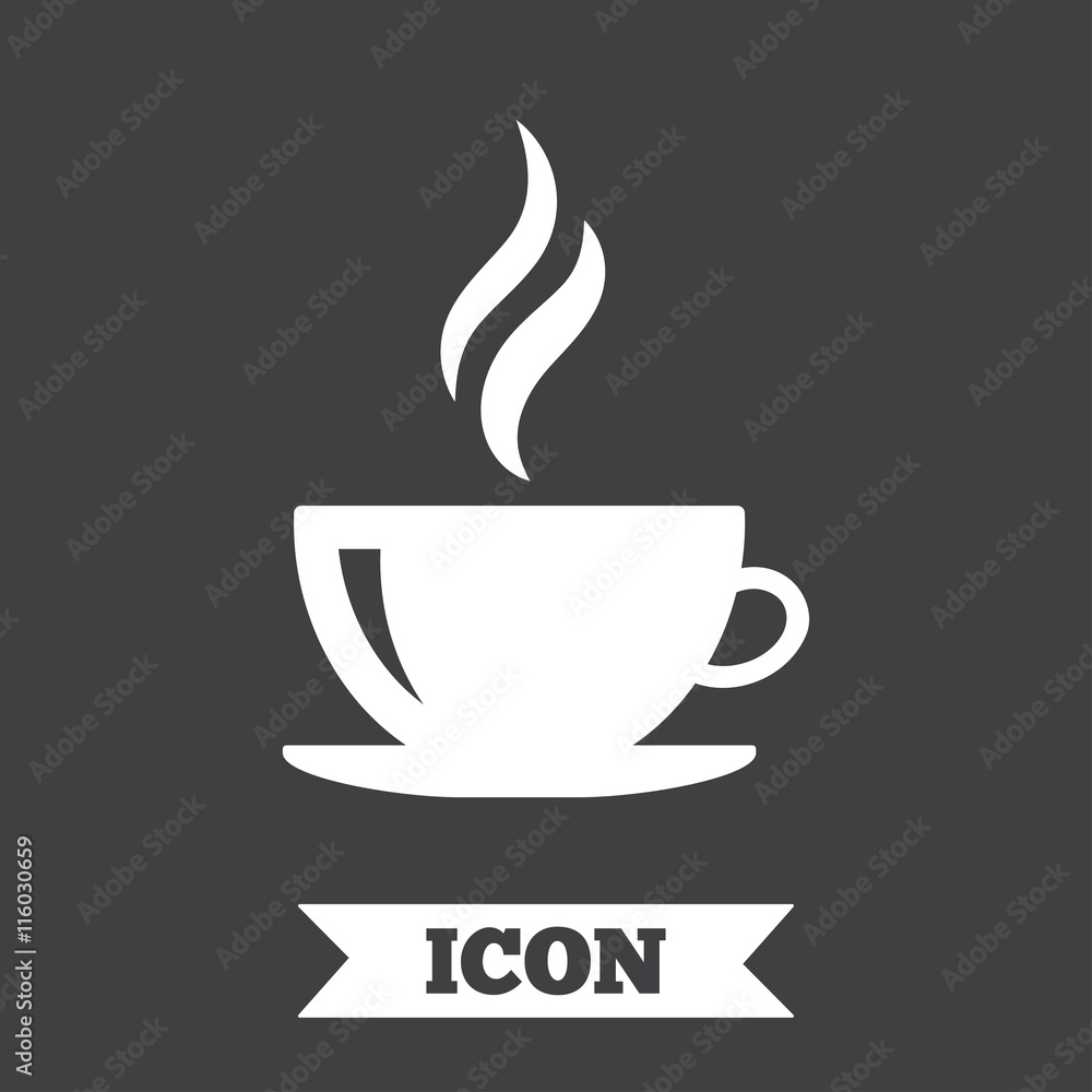 Obraz premium Coffee cup sign icon. Hot coffee button.