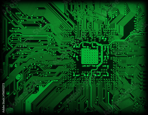 Technological industrial electronic green background