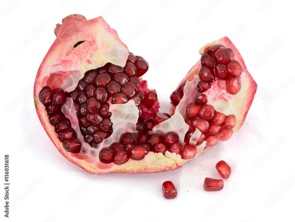 Pomegranate on a white background Pomegranate on a white background