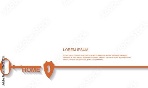 Keyhole with shield, vector