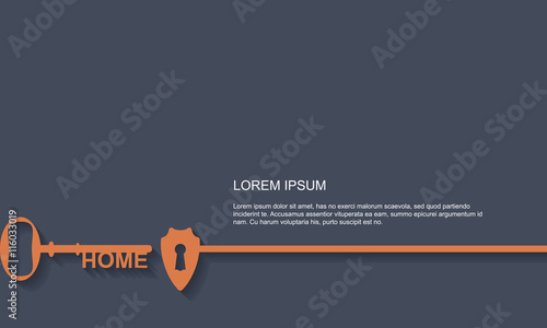 Keyhole with shield, vector