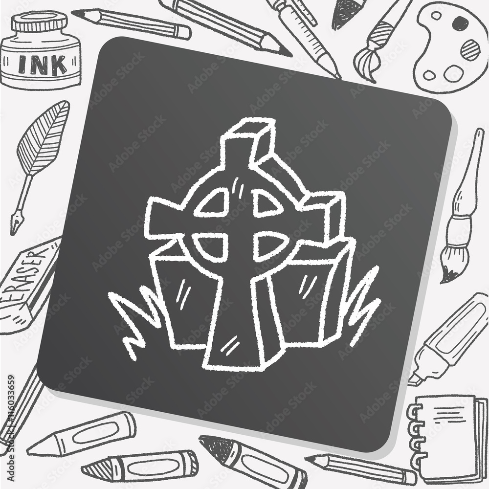 grave doodle Stock Vector | Adobe Stock
