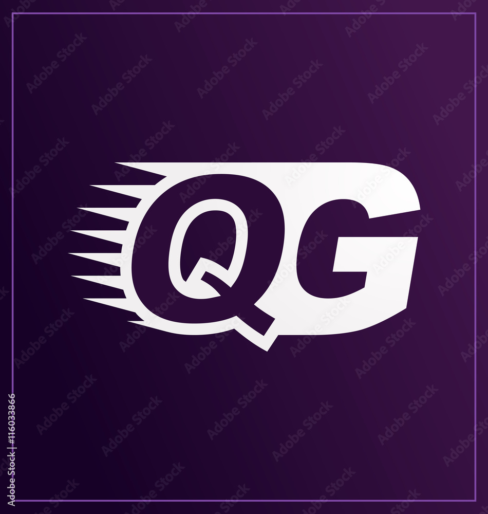 QG Two letter composition for initial, logo or signature QG Two letter composition for initial, logo or signature