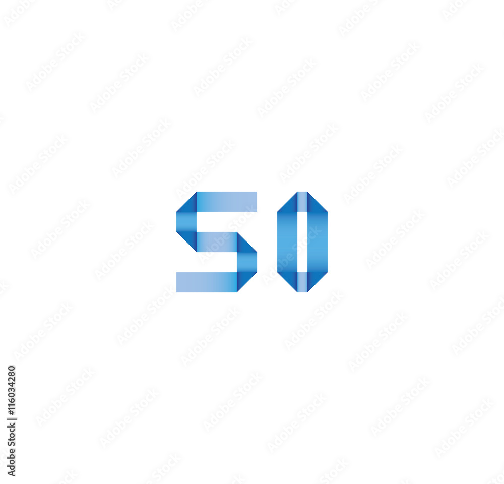 Fototapeta premium s0 initial simple modern blue 