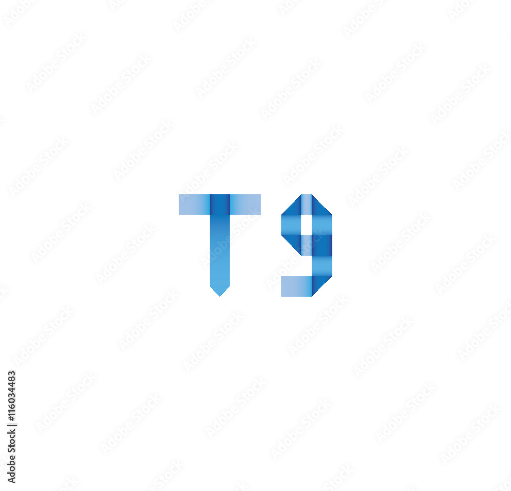 t9 initial simple modern blue t9 initial simple modern blue