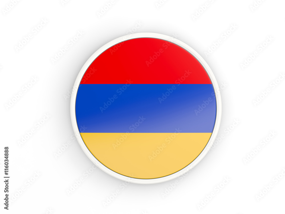 Fototapeta premium Flag of armenia. Round icon with frame