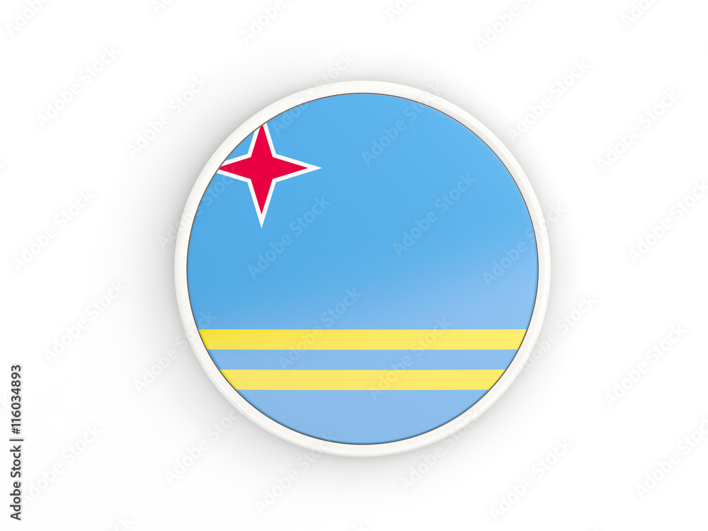 Flag of aruba. Round icon with frame Flag of aruba. Round icon with frame