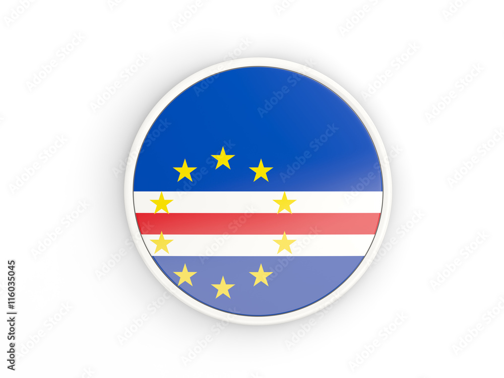 Flag of cape verde. Round icon with frame Flag of cape verde. Round icon with frame