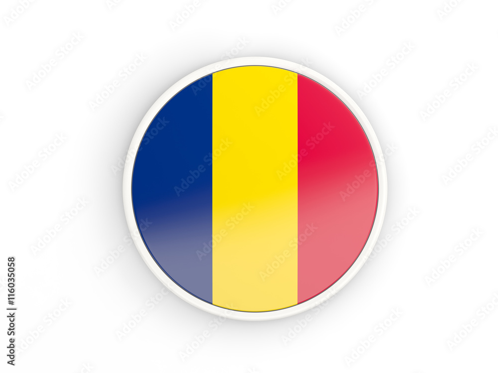 Fototapeta premium Flag of chad. Round icon with frame