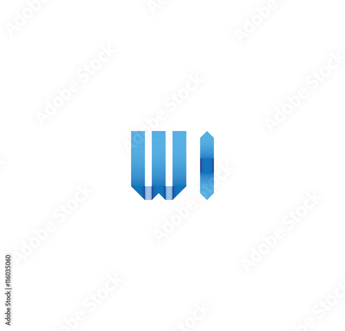 wi initial simple modern blue 