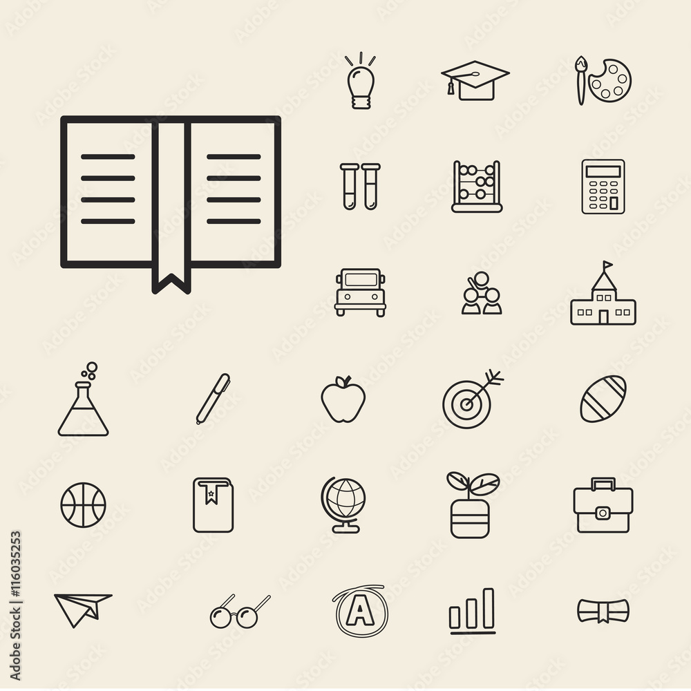 Fototapeta premium Vector UI Illustration Education School Study Concept