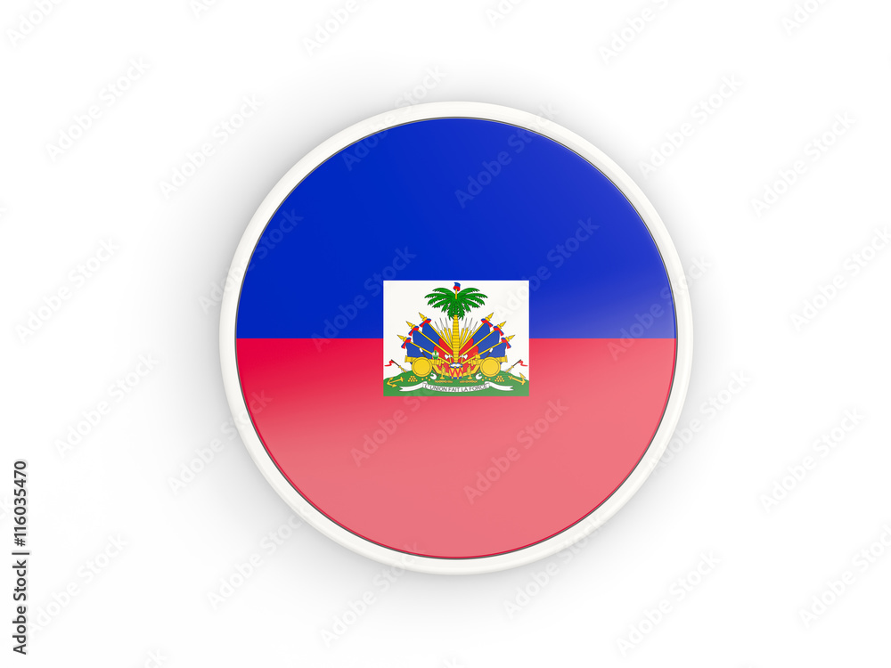 Flag of haiti. Round icon with frame Flag of haiti. Round icon with frame