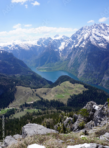 Beautiful Königssee lake from Mount Jenner