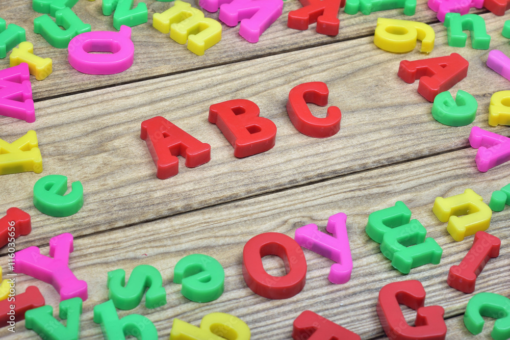 Fototapeta premium ABC on wooden table