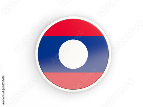 Free Download Flag of laos. Round icon with frame - GFXLoad