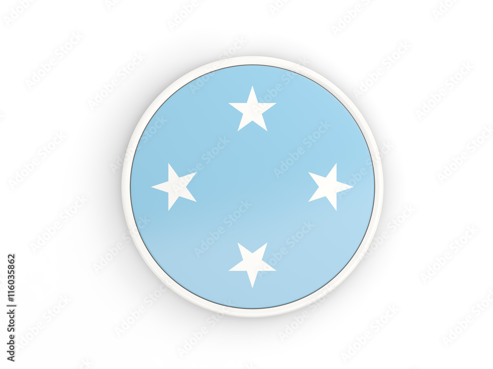 Flag of micronesia. Round icon with frame Flag of micronesia. Round icon with frame
