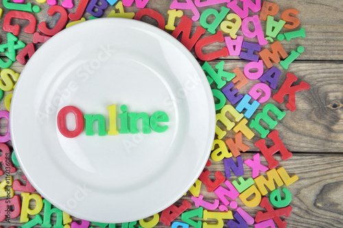Online word on plate