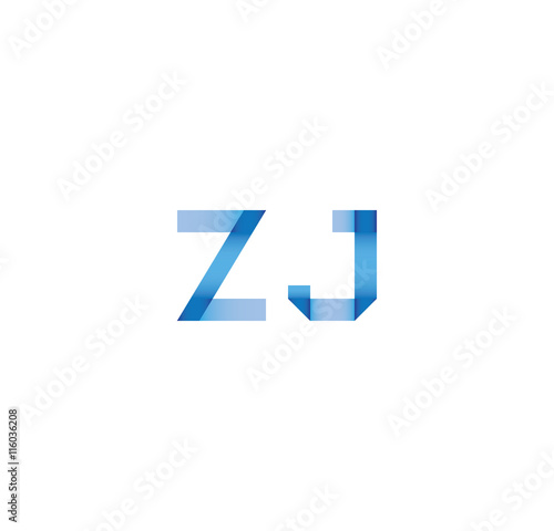 zj initial simple modern blue 