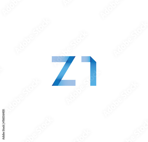 z1 initial simple modern blue 