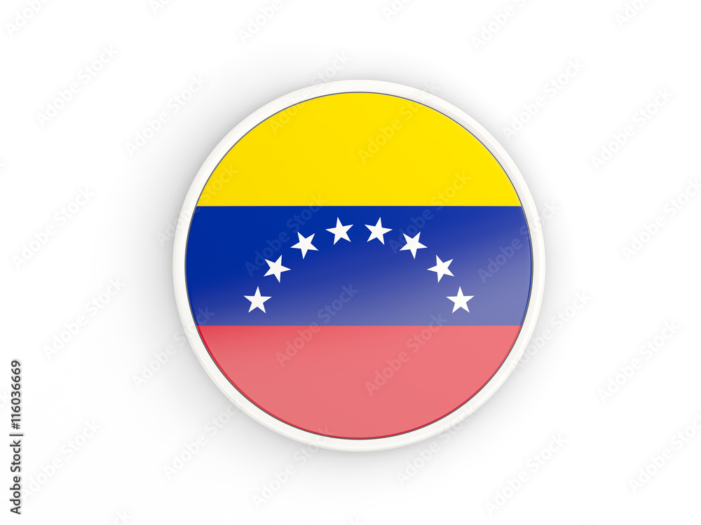 Flag of venezuela. Round icon with frame Flag of venezuela. Round icon with frame