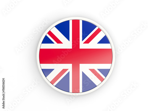 Flag of united kingdom. Round icon with frame