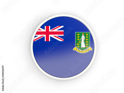 Flag of virgin islands british. Round icon with frame