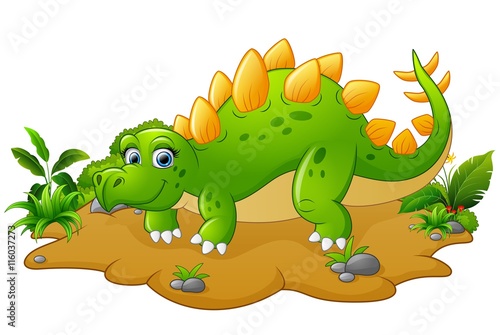 Funny stegosaurus cartoon