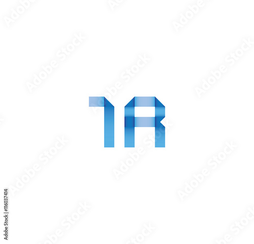 1r initial simple modern blue 