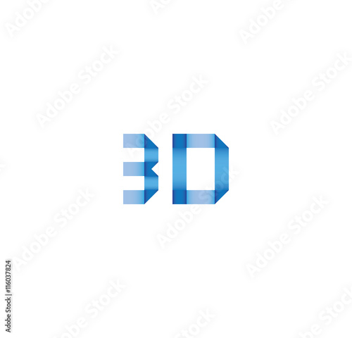 3d initial simple modern blue 