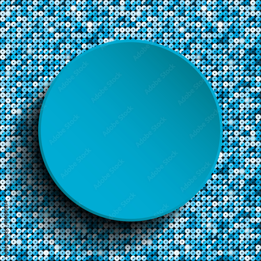 Vector blue circle with blue sequins background. Vector blue circle with blue sequins background.